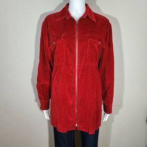 (EUC) LAUREN RALPH LAUREN Red Corduroy Zip Jacket